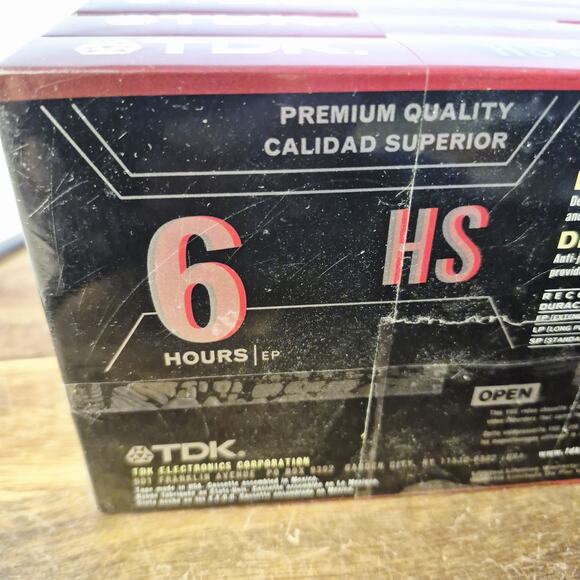 TDK HS Premium Quality T-120 lot of 4 Blank VHS Tapes Brand New Unopened Sealed - Picture 4 of 6
